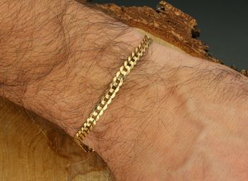 Męska złota bransoletka 375 pancerka 5 mm – duże oczka, 22 cm, pełne ogniwa Au.jpg